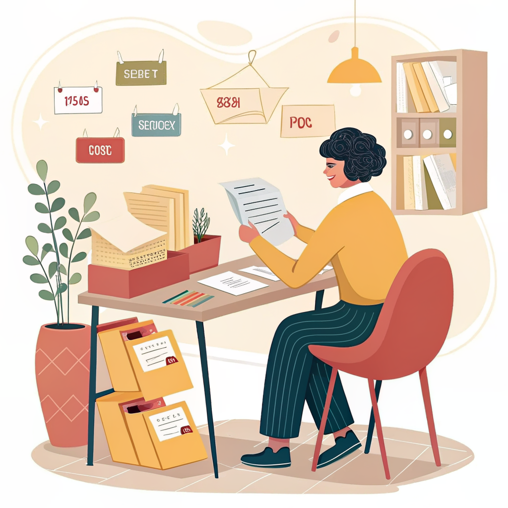 가계부 지출 항목 분류 정리 일러스트