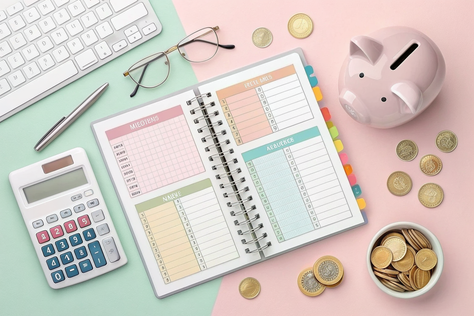 가계부 작성법 실전 템플릿 썸네일 일러스트