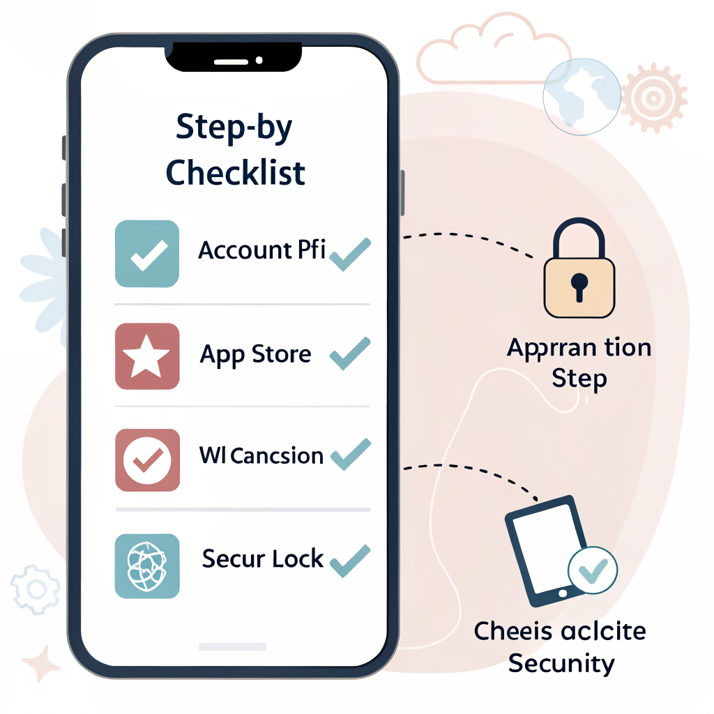 스마트폰 초기 설정 체크리스트 — 계정 설정, 와이파이 연결, 앱스토어, 보안 잠금 단계별 안내
