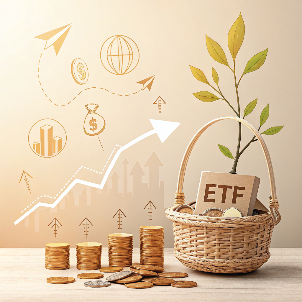 ETF 분산투자 포트폴리오 개념 일러스트
