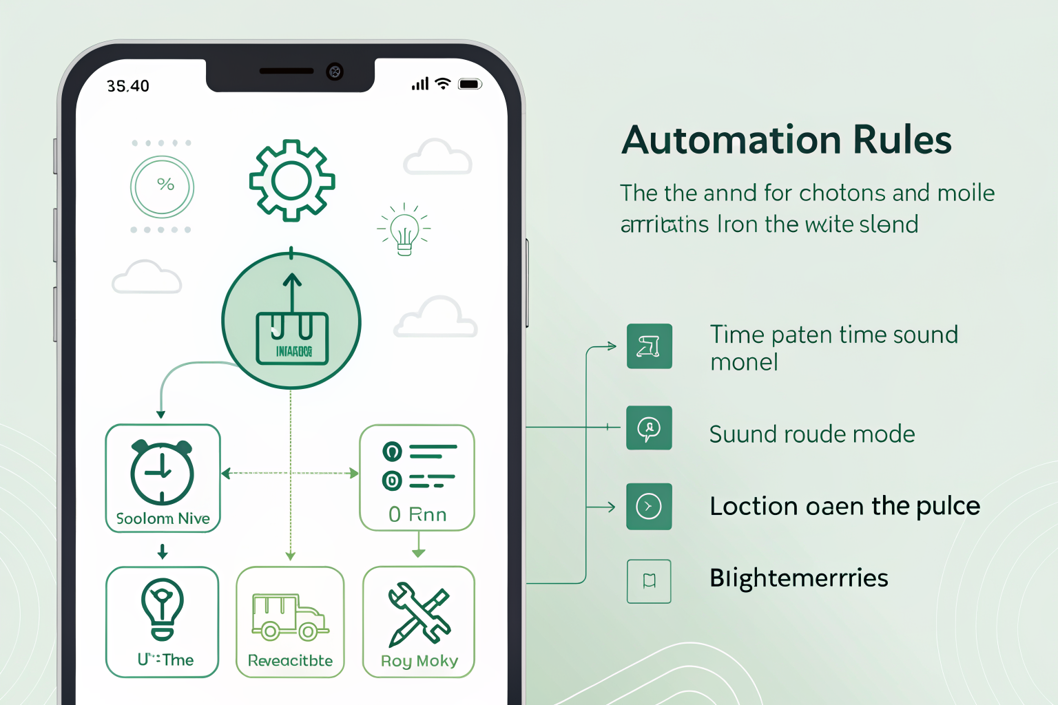 갤럭시 스마트폰에서 자동화 루틴을 설정하는 모습 일러스트