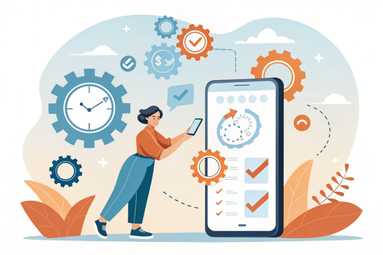 스마트폰 자동화 루틴 설정 가이드 일러스트