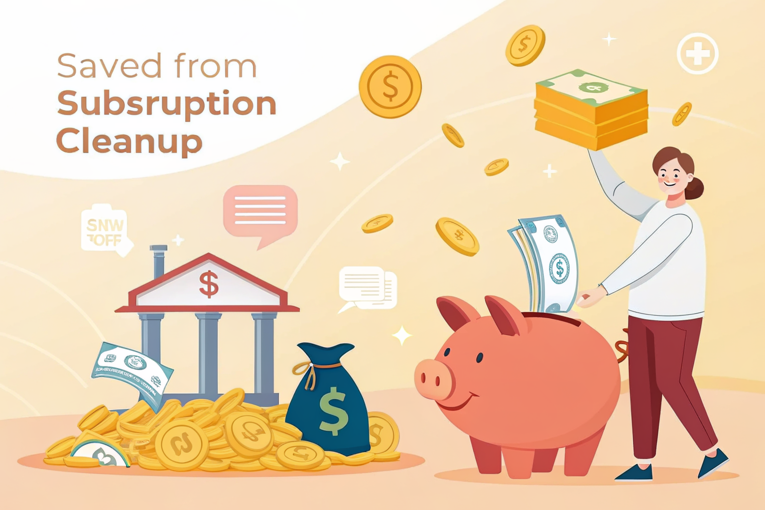 구독 서비스 비용을 절약하는 방법을 보여주는 일러스트