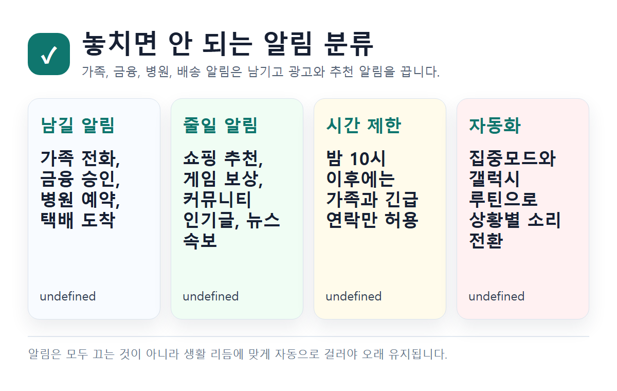 남길 알림과 줄일 알림 분류 체크포인트 이미지